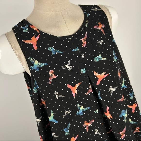 zoë+phoebe Women's Black Sleeveless Top with Bird Print M - Picture 5 of 11